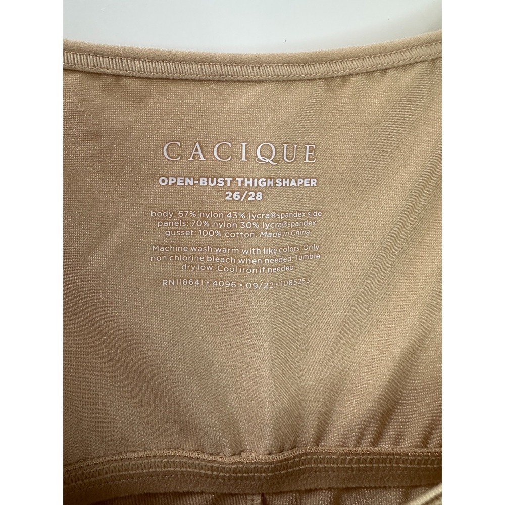 NWT Shape by Cacique Open Bust Thigh Shaper Level 3 Shaping Seamless Beige 26/28 - Picture 7 of 11